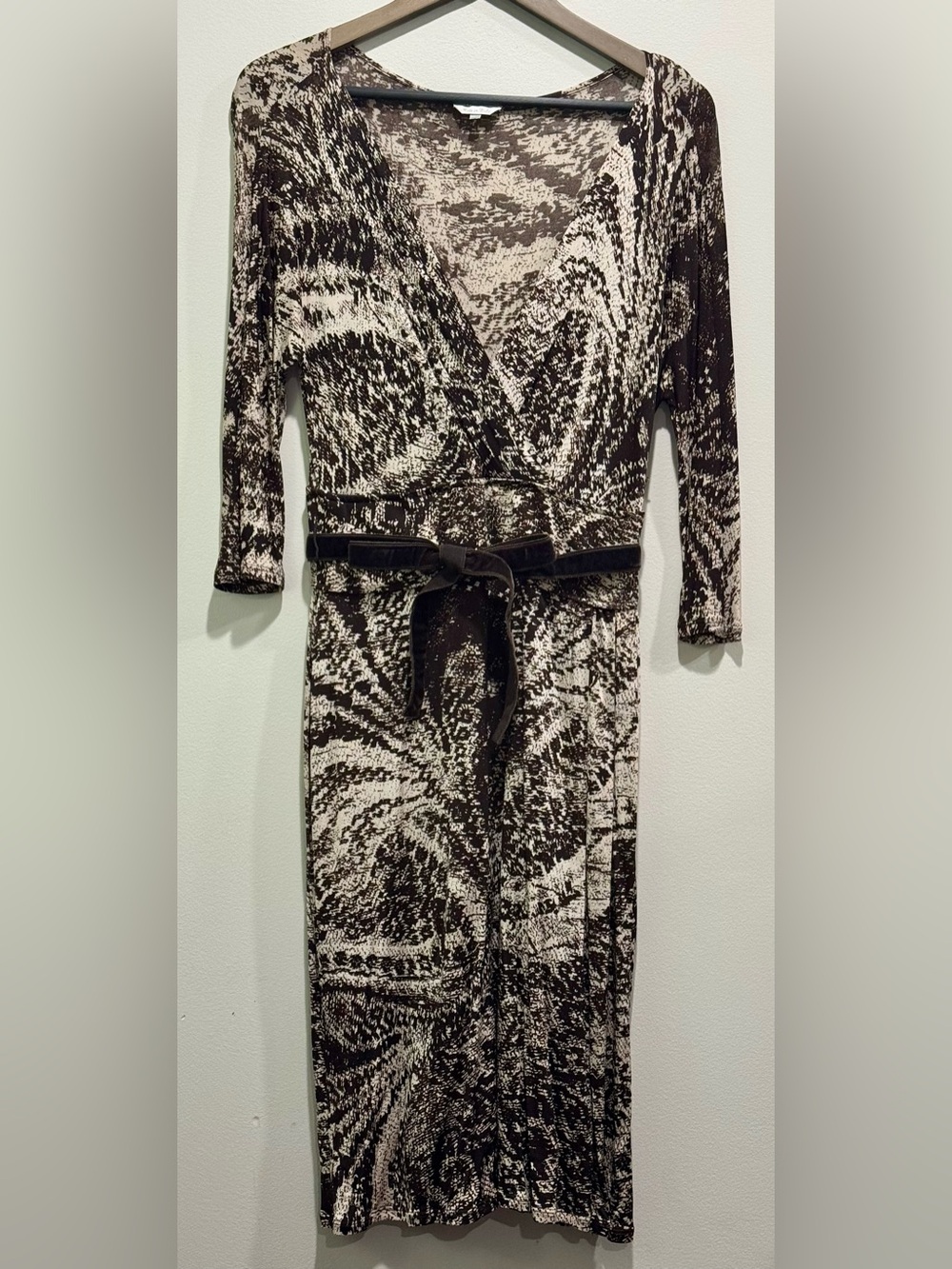 Max Mara Made in Italy Abstract Print Ruched Midi Dress IT 42 US 6